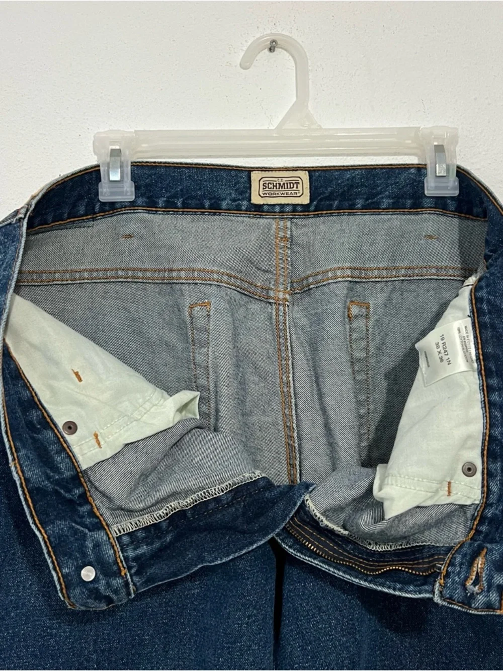 C.E. Schmidt Workwear Men Jeans Big & Tall Classic Straight Leg Blue  38” x36” - Picture 7 of 11